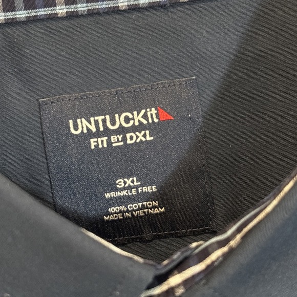 Untuckit 3X NAVY BLUE Mens Button Shirt 100% Cotton WRINKLE FREE Flip Sleeve EUC - Picture 2 of 5